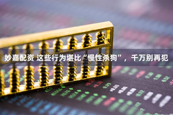 妙嘉配资 这些行为堪比“慢性杀狗”，千万别再犯